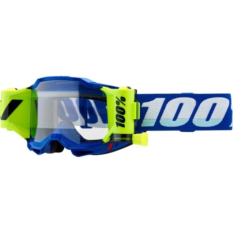 100 PROCENT GOGLE ACCURI 2 FORECAST ROLL-OFF BLUE - KOLOR NIEBIESKI/BIAŁY/ŻÓŁTY FLUO SZYBKA PRZEŹROCZYSTA (1)