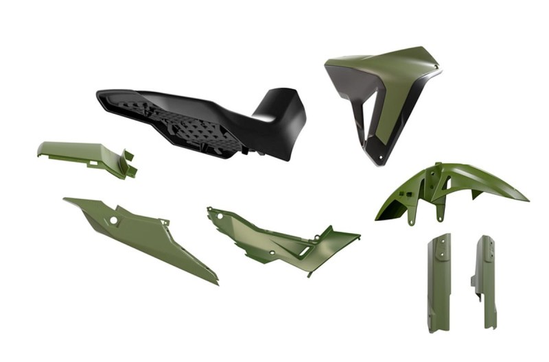 RACETECH (RTECH) KOMPLET PLASTIKÓW Z SIEDZENIEM REVOLUTION HONDA XL 750 TRANSALP '23-'25 KOLOR CIEMNY ZIELONY / CZARNY (1)