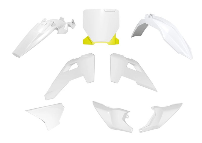 RACETECH (RTECH) KOMPLET PLASTIKÓW HUSQVARNA TC 85 '25 KOLOR OEM BIAŁY / ŻÓŁTY (1)