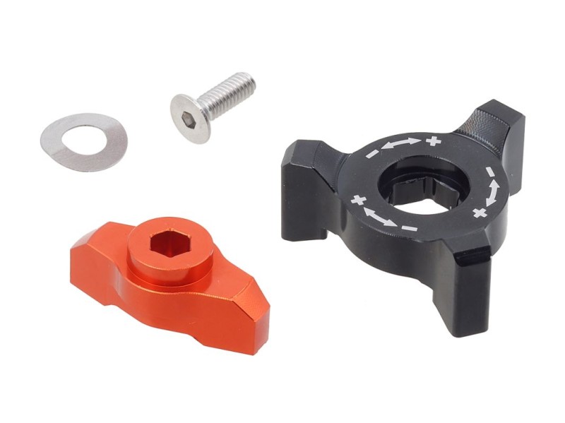 PSYCHIC ŚRUBA REGULACJI TYLNEGO AMORTYZATORA KTM SX / XC / XC-F / SX-F / XC-F 125 / 250 / 350 / 450 '23-'24, EXC / XC-W EXC-F / SMR 150 / 250 / 300 / 350 / 450 / 500 '24, KOLOR POMARANCZOWY (1)