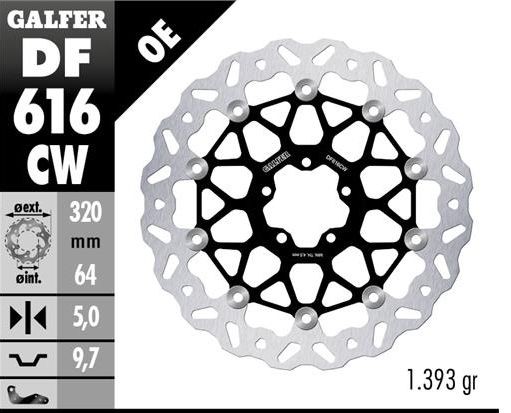 GALFER TARCZA HAMULCOWA PRZÓD KTM 890SMT '23-'25 (WAVE FLOATING) (320X64X5MM) (1)