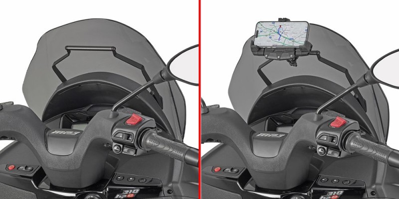 KAPPA 2025/07 POPRZECZKA DO ZAMONTOWANIA TOREB I MOCOWAŃ GPS / SMARTPHONE PIAGGIO MP3 310 '25-, (1)