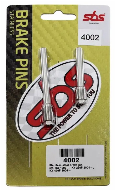 SBS WIESZAKI (TRZPIENIE) KLOCKÓW HAMULCOWYCH PRZÓD / TYŁ KAWASAKI KX 97-08, KXF 250/450 04-18, SUZUKI RM-Z 04-06 - ZESTAW 2 SZTUKI (1)