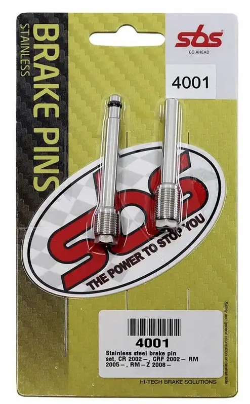 SBS WIESZAKI (TRZPIENIE) KLOCKÓW HAMULCOWYCH PRZÓD / TYŁ HONDA CR125/250 02-07, CRF250/450 02-20, SUZUKI RM125/250 05-09, RMZ250/450 08-18 - ZESTAW 2 SZTUKI (1)