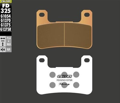 GALFER KLOCKI HAMULCOWE KH379 SPIEK METALICZNY (ZŁOTE) SPORT RACING, PRZÓD KAWASAKI/SUZUKI (1)