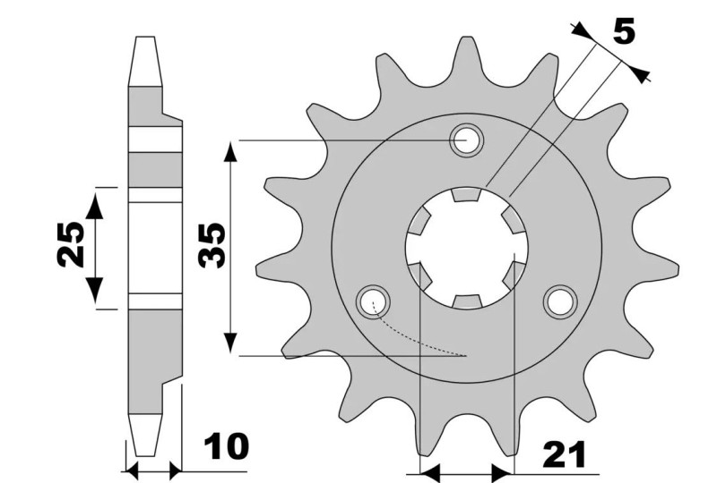 JT ZĘBATKA PRZEDNIA 415 15 SUZUKI TS 50, YAMAHA DT 50MX (41515JT) (ŁAŃC. 420) (1)