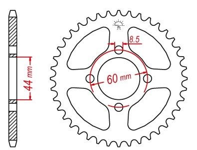JT ZĘBATKA TYLNA 832 52 YAMAHA DT 50R 97-98 (83252JT) (ŁAŃC. 420) - MOŻE BYĆ ZASTĄPIONA PRZEZ 4461 52 (JTR1832.52) (1)