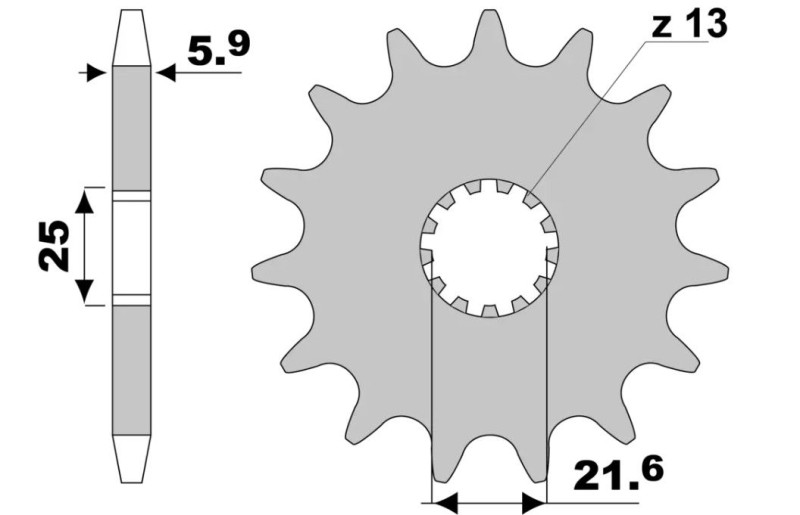 JT ZĘBATKA PRZEDNIA 565 13 /2141 13 KAWASAKI KXF 450 '06-, YAMAHA YZF/WRF 400/426/450 SAMOOCZYSZCZAJĄCA (56513JTSC) (ŁAŃC. 520)YFZ 450 '04-'13 (1)