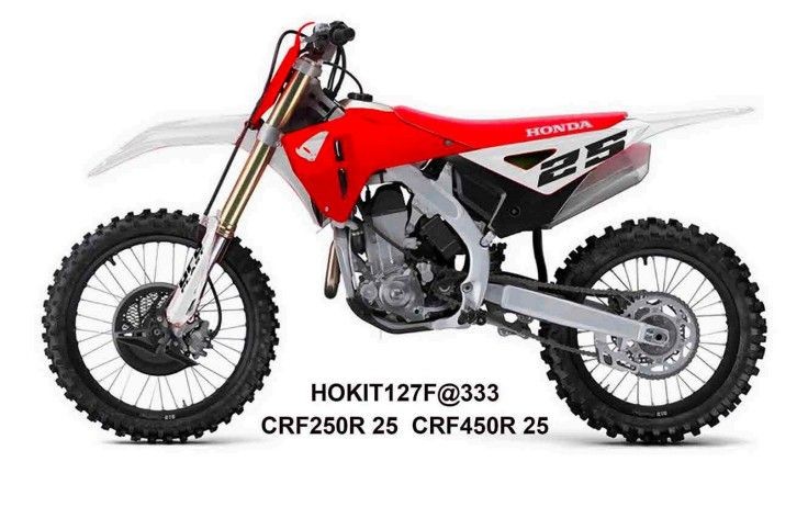 UFO KOMPLET PLASTIKÓW (FULL KIT) Z OSŁONAMI TELESKOPÓW (AMORTYZATORÓW) HONDA CRF250 R / CRF450 R 2025-, KOLOR BIAŁY / CZERWONY / CZARNY (1)