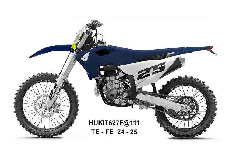 UFO KOMPLET PLASTIKÓW (FULL KIT) Z OSŁONAMI TELESKOPÓW (AMORTYZATORÓW) HONDA CRF 250 R / 450 R 2025-, KOLOR GRANATOWY / BIAŁY (1)