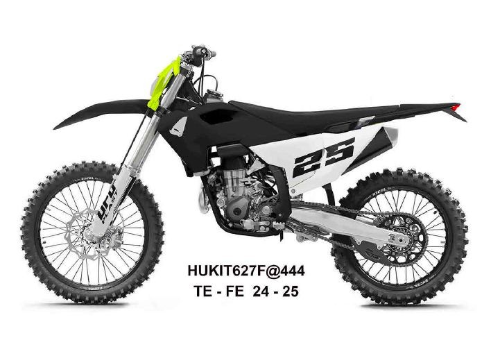 UFO KOMPLET PLASTIKÓW (FULL KIT) Z OSŁONAMI TELESKOPÓW (AMORTYZATORÓW) HONDA CRF 250 R / 450 R '25-, KOLOR CZARNY / BIAŁY (1)