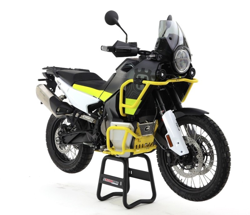 CROSSPRO GMOLE ALUMINIOWE OSŁONY SILNIKA I CHŁODNIC (GÓRNE) HUSQVARNA 901 '22-'23, 901 EXPEDITION '23-'24 KOLOR BIAŁY (PASUJĄ DO ORYGINALNEJ PŁYTY POD SILNIK) (1)