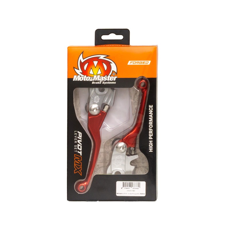 MOTO-MASTER ZESTAW DŹWIGNIA SPRZĘGŁA I HAMULCA (NIEŁAMKI) KUTE GASGAG/HUSQVARNA/STARK VARG (BRAKTEC) KOLOR CZERWONY (1)