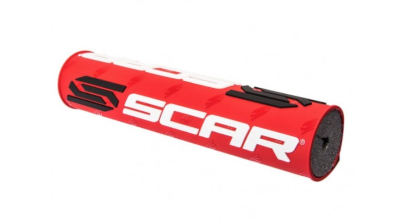 SCAR RACING GĄBKA NA KIEROWNICĘ (POPRZECZKĘ) (250MM) KOLOR CZERWONY Z LOGO SCAR (1)