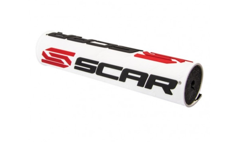 SCAR RACING GĄBKA NA KIEROWNICĘ (POPRZECZKĘ) (250MM) KOLOR BIAŁY Z LOGO SCAR (1)