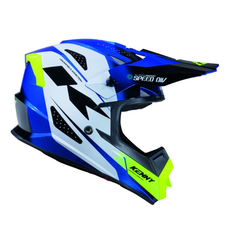 KENNY RACING KASK CROSS/ENDURO TRACK KID/JUNIOR/DZIECIĘCY GRAPHIC SPEED NEON BLUE KOLOR NIEBIESKI/BIAŁY ŻÓŁTY ROZMIAR S ( 47 - 48 CM ) (1)