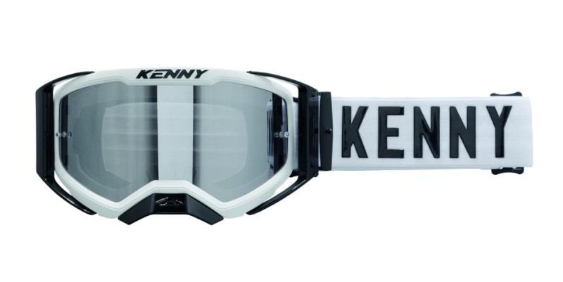 KENNY RACING GOGLE PERFORMANCE EVO 2 WHITE-CLEAR LENS- SZYBKA PRZEŹROCZYSTA KOLOR BIAŁY/CZARNY (1)
