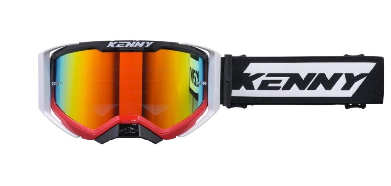 KENNY RACING GOGLE PERFORMANCE EVO 2 RED WHITE-CLEAR LENS- SZYBKA PRZEŹROCZYSTA KOLOR CZERWONY/BIAŁY/CZARNY (1)