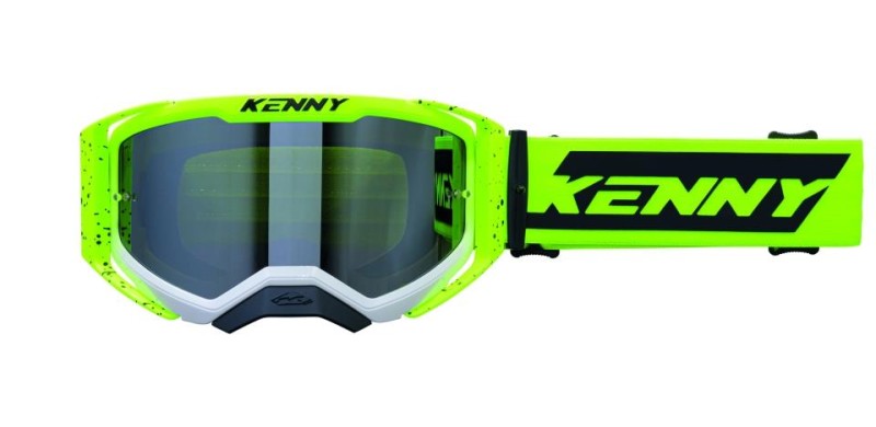 KENNY RACING GOGLE PERFORMANCE EVO 2 YELLOW WHITE SPLASH CLEAR LENS- SZYBKA PRZEŹROCZYSTA KOLOR ŻÓŁTY FLUO/CZARNY (1)