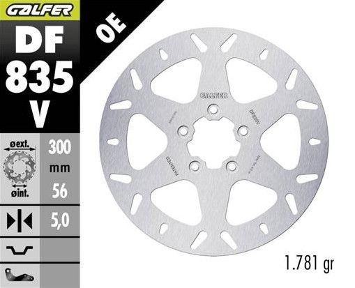 GALFER TARCZA HAMULCOWA PRZÓD HARLEY-DAVIDSON (300X56X5) (ROUND FIXED) (1)