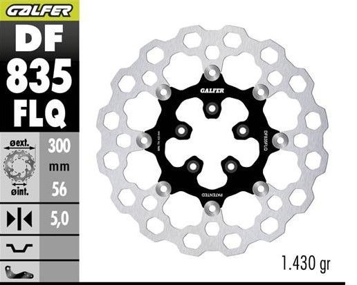 GALFER TARCZA HAMULCOWA PRZÓD HARLEY-DAVIDSON (300X56X5) PŁYWAJĄCA (CUBIQ) (1)