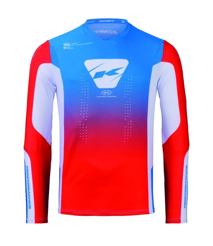 KENNY RACING KOSZULKA CROSS/ENDURO PERFORMANCE PATRIOT KOLOR NIEBIESKI/CZEROWNY/BIAŁY ROZMIAR L (1)