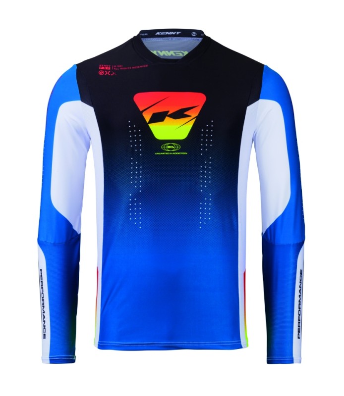 KENNY RACING KOSZULKA CROSS/ENDURO PERFORMANCE KID/JUNIOR/DZECIĘCE GRADIENT KOLOR NIEBIESKI ROZMIAR XS (10/12 LAT) (1)