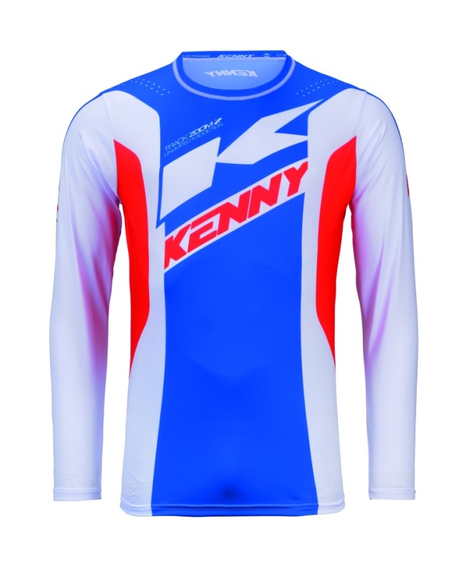 KENNY RACING KOSZULKA CROSS/ENDURO TRACK KID/JUNIOR/DZECIĘCE ZOOM PATRIOT KOLOR NIEBIESKI/CZERWONY/BIAŁY ROZMIAR XXS (7/9 LAT) (1)