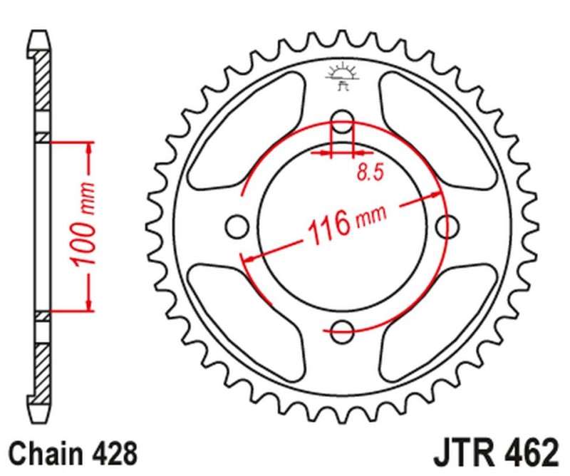 JT Zębatka tylna stalowa JTR462-51Z 428 (3)