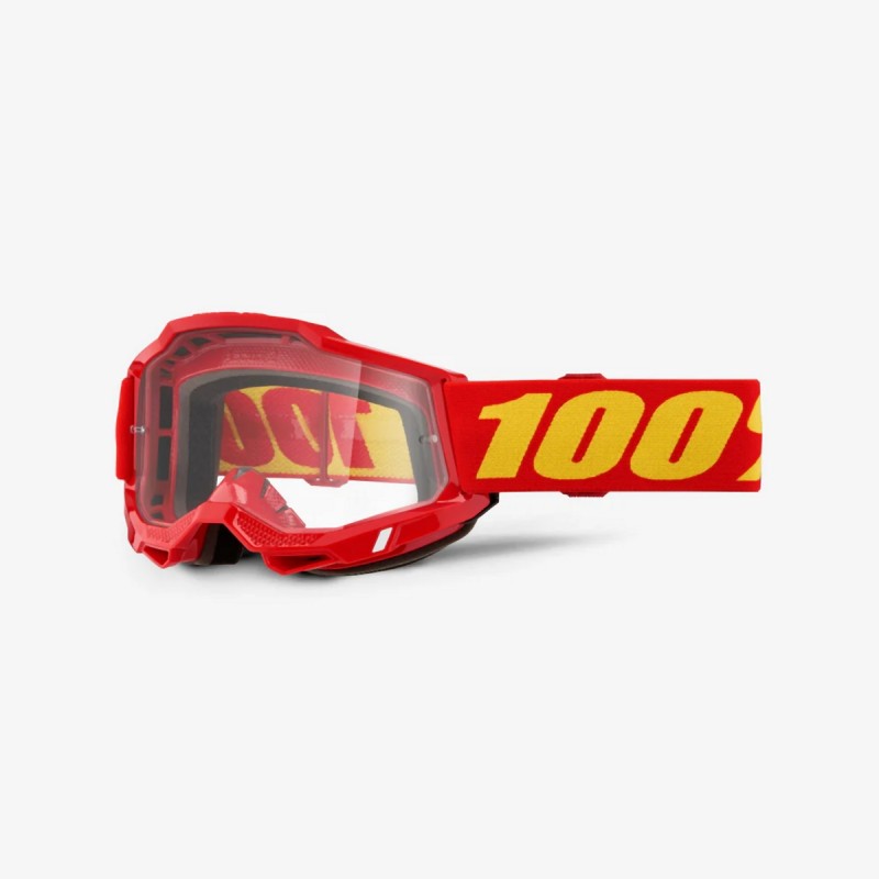 100 PROCENT GOGLE ACCURI 2 RED - CLEAR LENS - KOLOR CZERWONY/BIAŁY SZYBKA PRZEŹROCZYSTA (2)