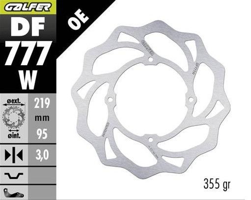 GALFER TARCZA HAMULCOWA PRZÓD KTM XC 105 '07-, SX 150 '15-'18, SX 85 '07-'20, HUSQVARNA TC 85 '14-'20 WAVE (219X95X3MM) (2)