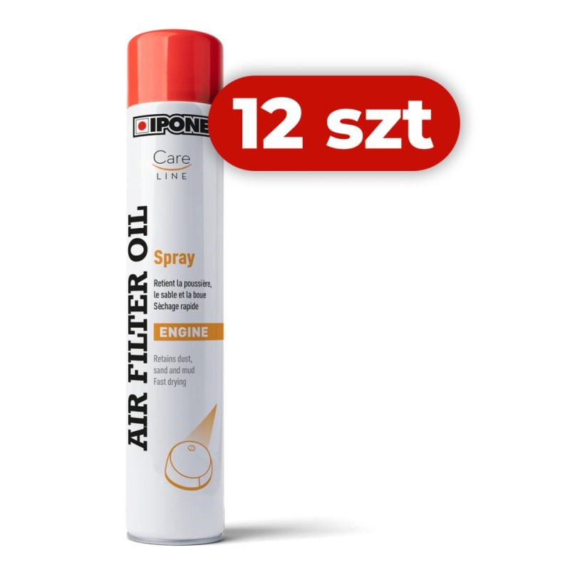 IPONE SPRAY AIR FILTER OIL PŁYN (OLEJ) DO NASĄCZANIA FILTRÓW POWIETRZA W SPRAY'U 750ML (CARELINE) (12) KARTON 12 SZTUK (1)