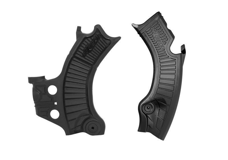 RACETECH (RTECH) OSŁONY RAMY (KOMPLET) BI-MATERIAL SUPER GRIP HONDA CRF 450 R / RWE / RX '25, CRF 250 R / RX '25, KOLOR CZARNY (1)