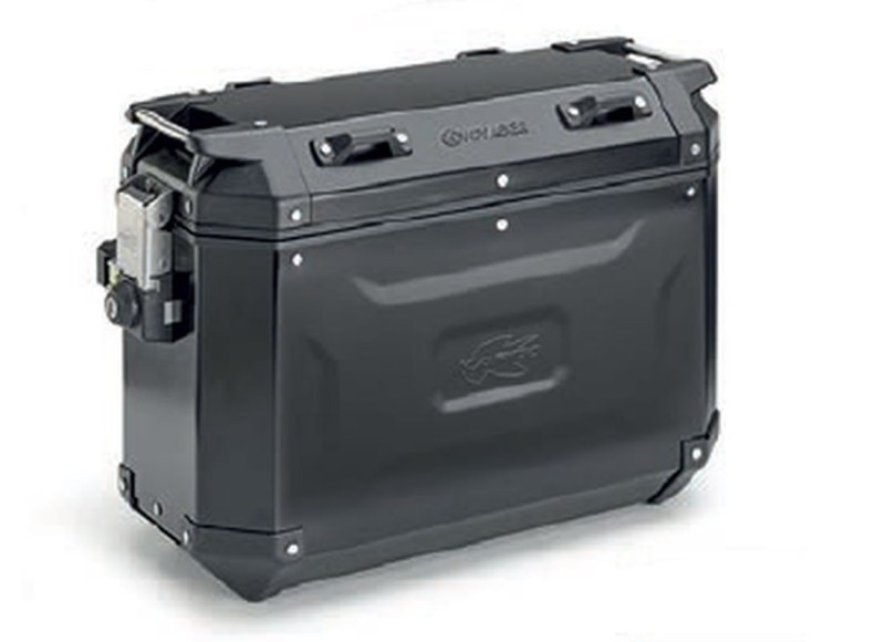 KAPPA KUFER BOCZNY 37L MONOKEY CAM SIDE KVG37B K'VOYAGER ALUMINIOWY PRAWY KOLOR CZARNY ANODOWANY BLACK LINE (1)