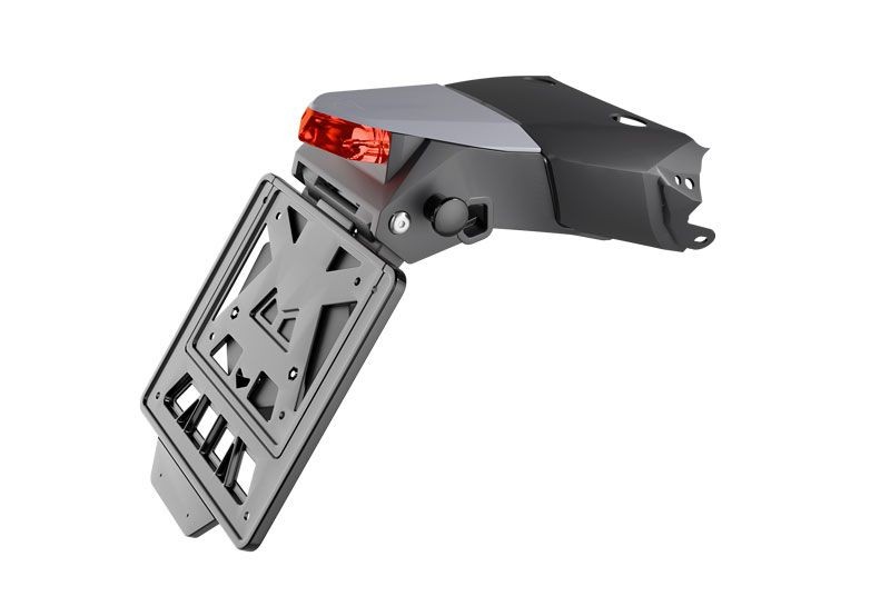 RACETECH (RTECH) 2025/12 BŁOTNIK TYLNY Z LAMPĄ I MOCOWANIEM TABLICY REJESTRACYJNEJ RACING (REGULOWANY W DWÓCH POZYCJACH 30 I 60 ST.) KOVE X PRO / RALLLY '24-'26 KOLOR CZARNY (1)