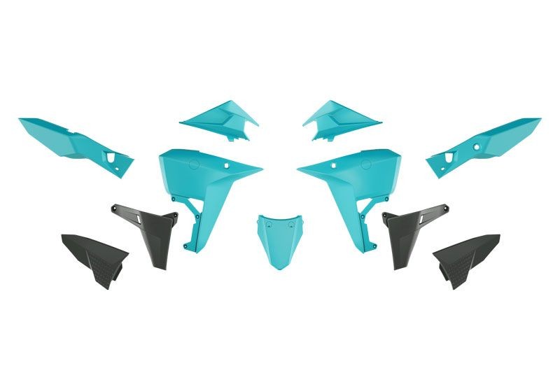 RACETECH (RTECH) 2025/12 KOMPLET PLASTIKÓW (REVOLUTION) (BEZ PRZEDNIEGO BŁOTNIKA) KOVE X PRO / RALLY 800 '24-'25 KOLOR CZARNY / ZIELONY (1)