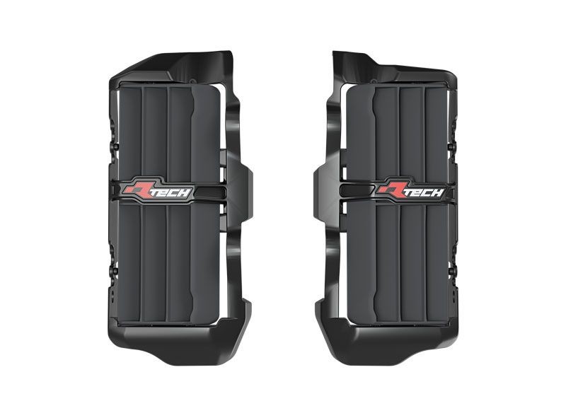 RACETECH (RTECH) 2025/12 OSŁONY (KRATKI) WLOTÓW CHŁODNIC POWIĘKSZONYCH BETA RR 125 / 200 / 250 / 300 X-PRO / RACE '25, RR 350 / 390 / 430 / 450 / 480 X-PRO / RACE '25, KOLOR CZARNY (1)