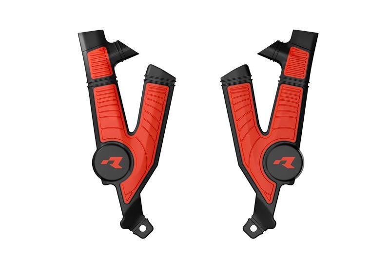 RACETECH (RTECH) 2025/12 OSŁONY RAMY (KOMPLET) BI-MATERIAL SUPER GRIP TALARIA STING MX4 / MX5 / TL4000 / TL5500 '23-'25 KOLOR CZARNY / CZERWONY (1)