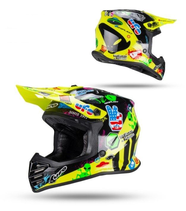 UFO KASK KOREY CROSS DZIECIĘCY / JUNIOR / KID KOLOR CZARNY/ŻÓŁTY NEON ROZMIAR M (ECE 22R06) - KOLEKCJA 2026 (1)