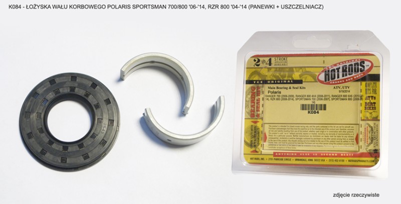 HOT RODS ŁOŻYSKA WAŁU KORBOWEGO POLARIS SPORTSMAN 700/800 '06-'14, RZR 800 '04-'14 (PANEWKI + USZCZELNIACZ) (1)