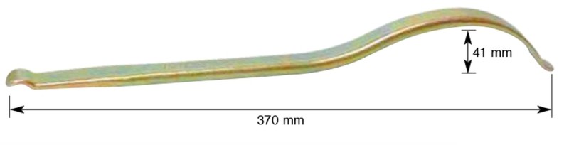 BUZZETTI NARZĘDZIA ŁYŻKA DO OPON WYGIĘTA ZE STOPKĄ 37CM (1)