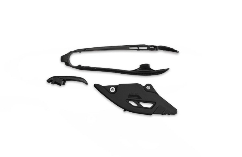 UFO KOMPLET ŚLIZG + PROWADNICA ŁAŃCUCHA KTM SX 125 / 150 / 250 / 300 '25-'26, SX-F 250 / 350 / 450 '25-'26 KOLOR CZARNY (1)
