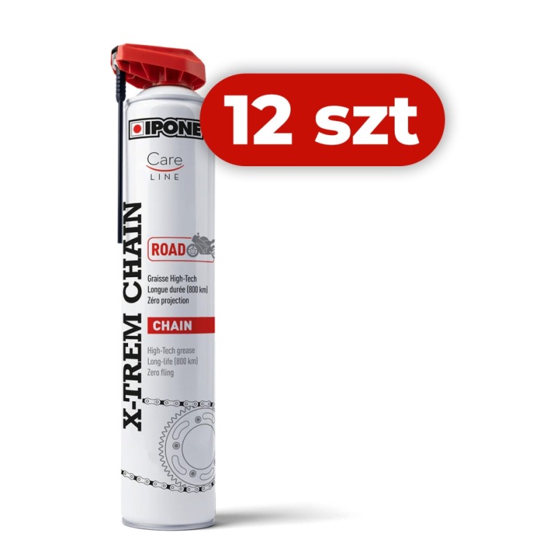 IPONE SPRAY CHAIN 750ML X-TREM ROAD SMAR DO ŁAŃCUCHÓW (CARELINE) (AKC) (12) KARTON 12 SZTUK (1)