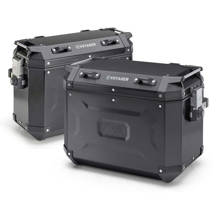 KAPPA KUFRY BOCZNE 37L PRAWY I 48L LEWY MONOKEY CAM SIDE KVG48B KVG37B K'VOYAGER ALUMINIOWE KOLOR CZARNY ANODOWANY BLACK LINE (2)