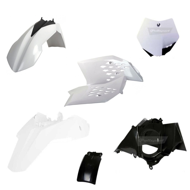 POLISPORT KOMPLET PLASTIKÓW KTM SX 65 '12-'15 KOLOR BIAŁY (1)