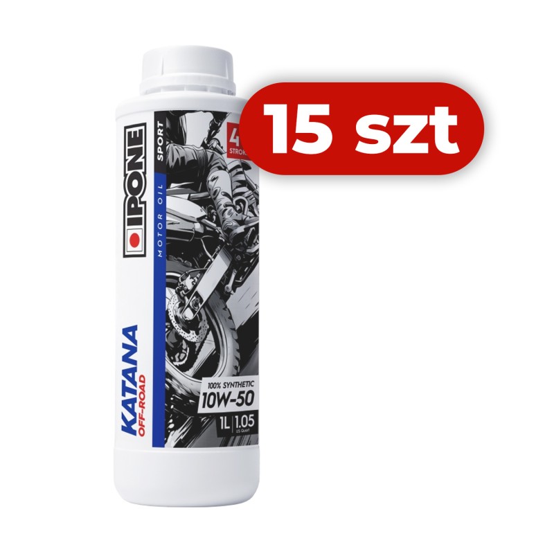 IPONE KATANA OFF ROAD 4T 10W50 OLEJ SILNIKOWY 100% SYNTETYK 1L (ESTER, MA2) (AKC) (15) ZASTĘPUJE 800015 KARTON 15 SZTUK (1)
