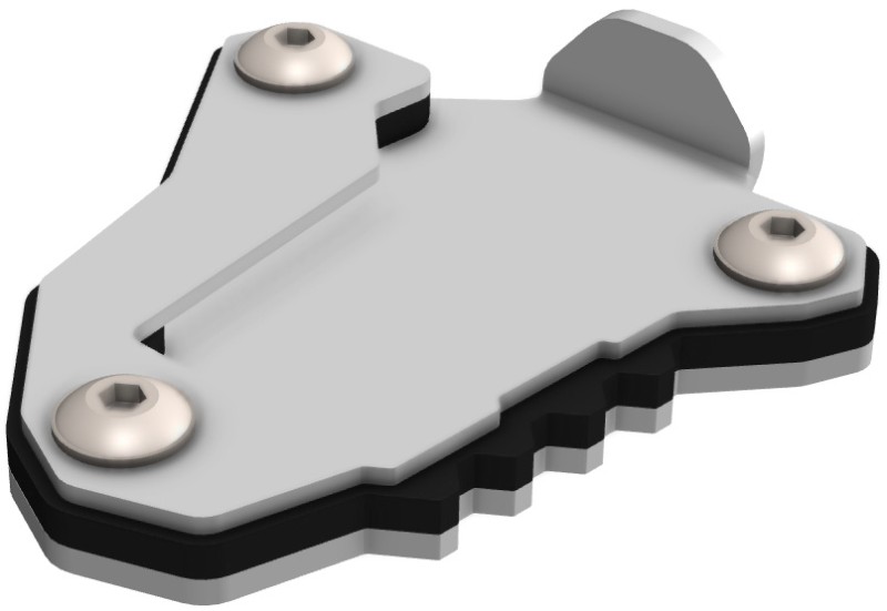 CROSSPRO NOWOŚĆ POSZERZENIE STOPKI BOCZNEJ DUCATI DESERTX '22-'24 KOLOR SREBRNY/CZARNY (1)