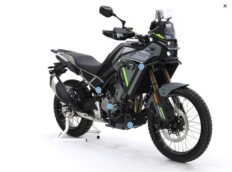 CROSSPRO NOWOŚĆ GMOLE ALUMINIOWE GÓRNE OSŁONY SILNIKA I CHŁODNIC CF MOTO MT 450 '24- KOLOR CZARNY MAT (1)