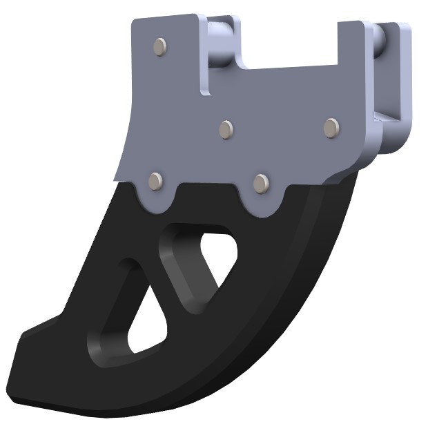 CROSSPRO NOWOŚĆ OSŁONA TARCZY HAMULCOWEJ TYŁ Z TWORZYWA DTC I ALUMINIUM PASUJE DO: HUSQVARNA TE/FE 150/501 '22-'24, GASGAS MC/EC/EX/MC '21-'24 KOLOR CZARNY (1)