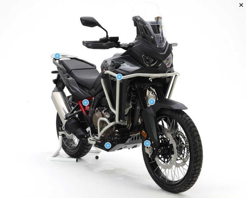 CROSSPRO NOWOŚĆ GMOLE ALUMINIOWE OSŁONY SILNIKA I CHŁODNIC HONDA CRF 1100L '24- KOLOR CZARNY MAT (1)